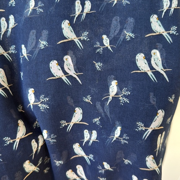 CAbi Parakeet Bird Chirp Navy Blue Sleeveless Tank Top Blouse Sz M - Picture 7 of 8